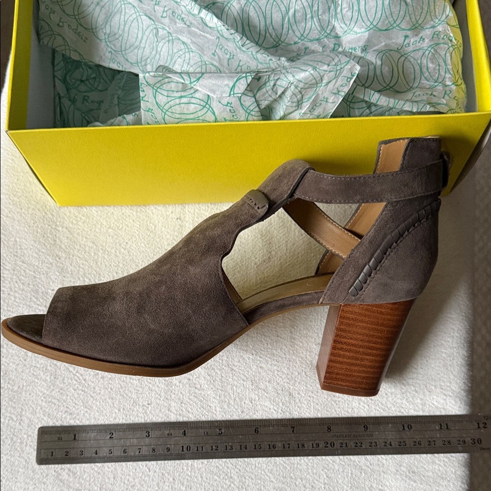 Jack Rogers Dark Brown Suede Heeled Sandals